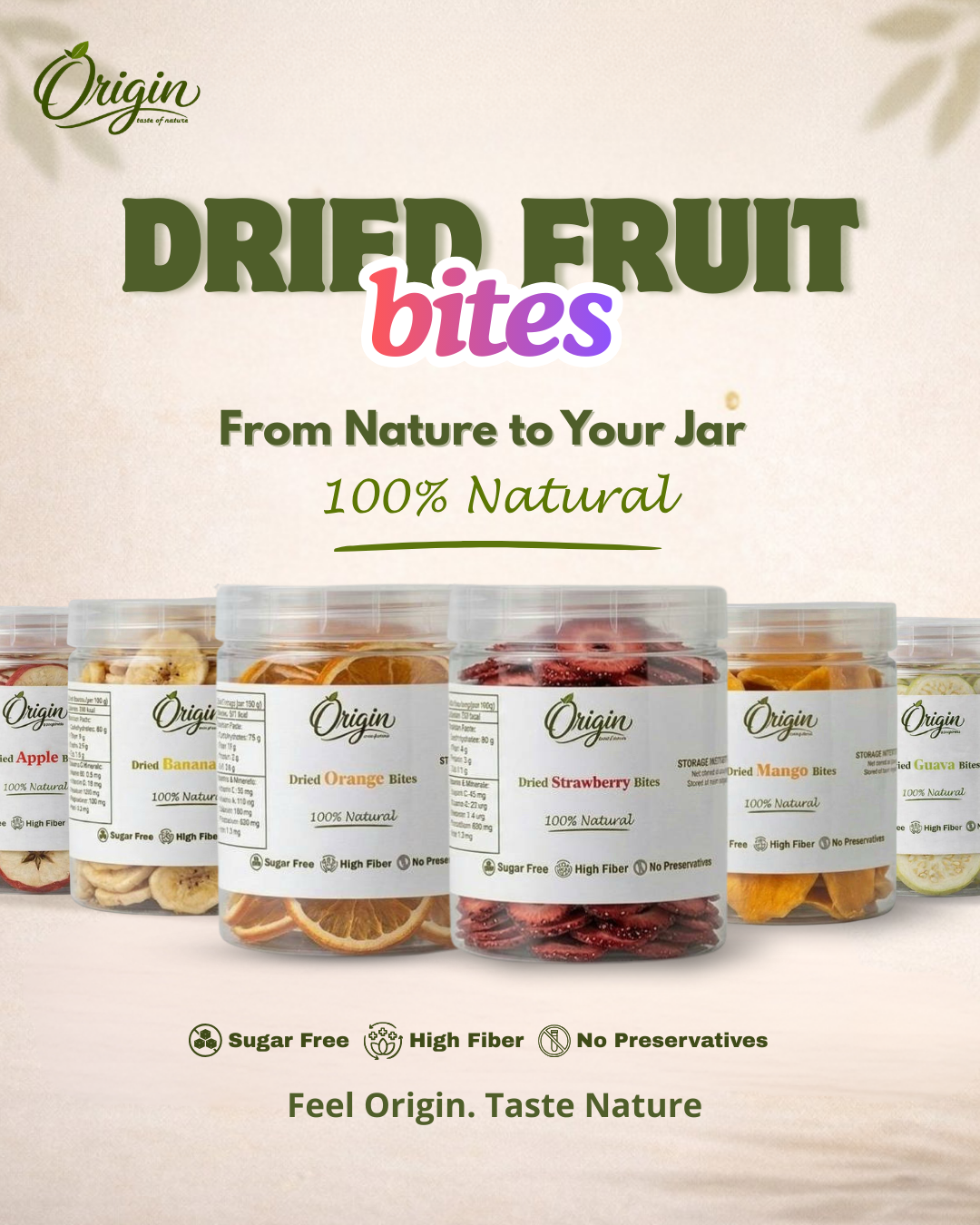 Origin Dried Bites (تجفيف حراري صحي)